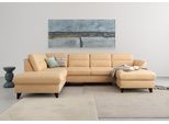 Wohnlandschaft SIT & MORE "Mellum U-Form", braun (macciato), B:306cm H:87cm T:212cm, 100% Polyester, Sofas, Wohnlandschaft, Federkern, wahlweise mit Schlaffunktion, Stauraum und Armteilfunktion