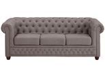 Chesterfield-Sofa HOME AFFAIRE "New Castle", grau (taupe), B:203cm H:72cm T:86cm, Samtoptik (100% Polyester);Struktur weich (100% Polyester), Sofas, Chesterfield-Sofa, mit hochwertiger Knopfheftung in Chesterfield-Design, B/T/H: 203/86/72