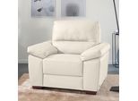 Sessel CALIA ITALIA "Gaia, hochwertiger, edler Ledersessel mit erstklassigem Sitzkomfort", beige (bianco latte), B:100cm H:92cm T:94cm, Leder SORRENTO - 100% Leder;Leder BULL - 100% Leder, Sessel, Sessel, in zwei hochwertigen Lederqualitäten