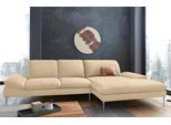 Ecksofa W.SCHILLIG "enjoy&MORE, Designsofa, bequem, zeitlos und elegant, L-Form", beige (sahara s37), B:340cm H:87cm T:185cm, Chenille-Flachgewebe R66 (85% Polyester, 15% Nylon);Longlife Xtra-Leder Z59: Glattleder mit modischer Prägung. Hautstärke 0, 9 - 1, 1 mm;Stoff S37 (100% Polyester), Sofas, Ecksofa, mit Sitztiefenverstellung, Füße Chrom glänzend, Breite 340 cm
