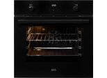 AEG Backofen "BEE43511AB", Energieeffizienz: A, schwarz, B:59,4cm H:59cm T:56cm, Backöfen, Heißluft: Gleichmäßiges Garen auf 3 Ebenen: ideal für Mehrblech‑Backen, Backofen