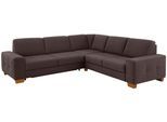 Ecksofa OTTO HOME "Puccini L-Form", braun (dunkelbraun), B:276cm H:86cm T:271cm, Luxus-Microfaser Lederoptik (100% Polyester);Luxus-Microfaser (100% Polyester);Luxus-Microfaser ALTARA NUBUCK (100% Polyester), Sofas, Ecksofa, mit Federkern, Sitztiefenverstellung, Kontrastnaht