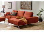 Ecksofa W.SCHILLIG "run, Designsofa mit tollem Sitzkomfort, bequem, L-Form", orange (copper z73), B:319cm H:88cm T:178cm, Longlife Xtra-Leder Z73: Naturwalkleder der Luxusklasse aus den erlesensten Rohhäuten. Hautstärke 1, 1 – 1, 3 mm;ROHLEDER Jacquard-Flachgewebe Q2 W60 (63% Polyester, 37% Polyacryl);ROHLEDER Chenille-Flachgewebe Q2 W77 (68% Polyacryl, 32% Polyester);Stoff S37 (100% Polyester), S