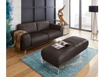 2-Sitzer W.SCHILLIG "montanaa bequem, Federkernunterfederung, elegant & edel, Breite 192cm", braun (braun z59), B:192cm H:78cm T:94cm, Longlife Xtra-Leder Z59: Glattleder mit modischer Prägung. Hautstärke 0, 9 - 1, 1 mm.;Longlife Xtra-Leder Z69: Das feinnarbige, gedeckte Softleder Z69 besticht durch seine außergewöhnliche Weichheit im trendigen »Vintage-Look«, Hautstärke 0, 9 - 1, 1 mm, Sofas, 2-S