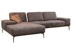 Ecksofa W.SCHILLIG "run, Designsofa mit tollem Sitzkomfort, bequem, L-Form", braun (mocca s37), B:319cm H:88cm T:178cm, Longlife Xtra-Leder Z73: Naturwalkleder der Luxusklasse aus den erlesensten Rohhäuten. Hautstärke 1, 1 – 1, 3 mm;ROHLEDER Jacquard-Flachgewebe Q2 W60 (63% Polyester, 37% Polyacryl);ROHLEDER Chenille-Flachgewebe Q2 W77 (68% Polyacryl, 32% Polyester);Stoff S37 (100% Polyester), Sof