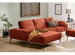 Ecksofa W.SCHILLIG "run, Designsofa mit tollem Sitzkomfort, bequem, L-Form", orange (copper z73), B:319cm H:88cm T:178cm, Longlife Xtra-Leder Z73: Naturwalkleder der Luxusklasse aus den erlesensten Rohhäuten. Hautstärke 1, 1 – 1, 3 mm;ROHLEDER Jacquard-Flachgewebe Q2 W60 (63% Polyester, 37% Polyacryl);ROHLEDER Chenille-Flachgewebe Q2 W77 (68% Polyacryl, 32% Polyester);Stoff S37 (100% Polyester), S