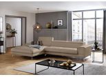 Ecksofa W.SCHILLIG "piedroo, Designsofa mit tollem Sitzkomfort, bequem und elegant, L-Form", braun (stone z59), B:343cm H:70cm T:193cm, Longlife Xtra-Leder Z59: Glattleder mit modischer Prägung. Hautstärke 0, 9 - 1, 1 mm, Sofas, Ecksofa, Kopfteilverstellung, wahlweise mit Sitztiefenverstellung, Breite 343cm