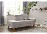 Recamiere OTTO HOME "Conville", grau (elephant), B:194cm H:84cm T:93cm, 100% Polyester, Sofas, Recamiere, incl. Kopfteilverstellung, Federkern, wahlweise mit Bettkasten