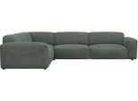 Ecksofa FLEXLUX "Lucera, super bequem durch hochwertigen Sitzaufbau mit Kaltschaum", grün (dusty grün), B:319cm H:73cm T:285cm, 85% Polyester/15%Polyamide, Sofas, Ecksofa, modern & anschmiegsam, L-Form, Designsofa