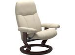 Relaxsessel STRESSLESS "Consul", beige (cream batick), B:76cm H:100cm T:71cm, Leder BATICK: BATICK ist ein leicht korrigiertes, durchgefärbtes und genarbtes Möbelleder, bei dem die meisten Unebenheiten und Spuren in der Regel entfernt wurden.;Leder PALOMA: PALOMA ist ein durchgefärbtes Semianilin-Möbelleder mit natürlicher Narbung.;ROHLEDER Stoff Q2 FARON: Ein fester zuverlässiger Bouclé mit einem