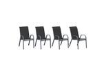 Ambia Garden Gartensessel-Set, Anthrazit, Schwarz, Metall, Textil, Flachrohr, 54x94x73 cm, stapelbar, inklusive Armlehnen, Gartenmöbel, Gartenstühle, Gartenstühle