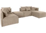 Wohnlandschaft OTTO HOME "Nöre U-Form", beige, B:340cm H:86cm T:172cm, Struktur fein (100% Polyester);Struktur (100% Polypropylene);Webstoff (100% Polyester);Samtoptik (100% Polyester);Luxus-Microfaser Lederoptik (100% Polyester);Baumwoll-/Leinenmix (60% Baumwolle/40% Leinen), Sofas, Wohnlandschaft, 5 Teile, in vielen Bezugsqualitäten und Farben s. auch "Nöre"