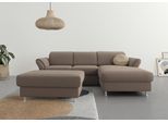 Ecksofa SIT & MORE "Apulia L-Form", grau (taupe), B:250cm H:78cm T:185cm, Webstoff (100% Polyester);Struktur weich (90% Polyester, 10% Polyamid);Luxus-Microfaser Euphoria (100% Polyester);Samtoptik (100% Polyester), Sofas, Ecksofa, wahlweise Schlaffunktion, Bettkasten und Kopf- und Armteilverstellung