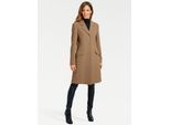 Kurzmantel HEINE, Damen, Gr. 42, braun (camel), 80% Wolle, 20% Polyamid, unifarben, unifarben mit Farbeinsatz, unifarben mit Farbeinsätzen, Mäntel Kurzmantel
