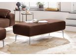 Polsterhocker W.SCHILLIG "run", braun (macchiato z73), B:150cm H:46cm T:60cm, Longlife Xtra-Leder Z73: Naturwalkleder der Luxusklasse aus den erlesensten Rohhäuten. Hautstärke 1, 1 – 1, 3 mm;ROHLEDER Chenille-Flachgewebe Q2 W77 (68% Polyacryl, 32% Polyester);Stoff S37 (100% Polyester), Hocker, Polsterhocker, mit elegantem Holzsockel, Füße in Silber matt, Breite 150 cm