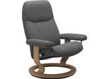 Relaxsessel STRESSLESS "Consul", grau (grau batick), B:76cm H:100cm T:71cm, Leder BATICK: BATICK ist ein leicht korrigiertes, durchgefärbtes und genarbtes Möbelleder, bei dem die meisten Unebenheiten und Spuren in der Regel entfernt wurden.;Leder PALOMA: PALOMA ist ein durchgefärbtes Semianilin-Möbelleder mit natürlicher Narbung.;ROHLEDER Stoff Q2 FARON: Ein fester zuverlässiger Bouclé mit einem s