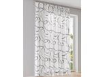 Gardine HEINE HOME Gr. 4, grau (weiß, grau), B:270cm H:245cm, Polyester, Gardinen, Gardine