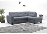 Ecksofa OTTO HOME "Varese", blau (graublau), B:226cm H:91cm T:170cm, Sofas, Ecksofa, wahlweise mit Schlaffunktion und Bettkasten