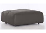 Hocker MUSTERRING "LUCIA", grau (fango bax), B:120cm H:43cm T:120cm, Flachgewebe VALMONT (60% Baumwolle/40% Leinen);Leder PURO, pigmentiertes Leder;Microfaser CRONA (100% Polyester);Flachgewebe FLORIS (100% Polyester);Leder BAX, pigmentiertes Leder, Hocker, Hocker