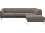 Ecksofa FLEXLUX "Belle Designsofa, L-Form, B/T 268/209 cm", braun (taupe braun), B:268cm H:74cm T:209cm, 85% Polyester/15%Polyamide, Sofas, Ecksofa, Skandinavisches Design, In hochwertiger Verarbeitung