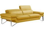 2,5-Sitzer EGOITALIANO "Princess, Designsofa und super bequem, tolle Detailverarbeitung", gelb, B:236cm H:95cm T:108cm, Leder BULL (Echtes Rindsleder). Geschliffenes, pigmentiertes und behandeltes Rindsleder mit einer Dicke von 1, 3-1, 5 mm. Es handelt sich um ein weiches, geschütztes Leder. Eine leichte Deckschicht schützt sie vor Flecken, ohne ihre ursprünglichen Eigenschaften zu verändern. Dies