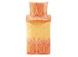 Bettwäsche BASSETTI "MERGELLINA", orange, B/L: 200cm x 200cm, Mako-Satin, B/L:, Mako-Satin, Obermaterial: 100% Baumwolle CO., Bettwäsche, Bettwäsche, aus satinierter Baumwolle und Reißverschluss