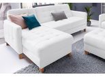 Ecksofa EXXPO - SOFA FASHION "Elio, kompakt, bequem & zeitloses Design, Breite 217cm, L-Form", weiß (alpine weiß), B:217cm H:84cm T:157cm, Luxus-Kunstleder;NaturLEDER (echtes Rindsleder) in Sitz und Rücken. Korpus in passendem Kunstleder SOFTLUX bezogen, Sofas, Ecksofa, wahlweise mit Bettfunktion