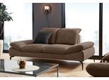 2-Sitzer W.SCHILLIG "enjoy&MORE", braun (mocca s37), B:202cm H:87cm T:110cm, Chenille-Flachgewebe R66 (85% Polyester, 15% Nylon);Longlife Xtra-Leder Z59: Glattleder mit modischer Prägung. Hautstärke 0, 9 - 1, 1 mm;Stoff S37 (100% Polyester), Sofas, 2-Sitzer, Sitztiefenverstellung, Füße schwarz pulverbeschichtet, Breite 202 cm