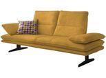 2-Sitzer W.SCHILLIG "broadway, Designsofa mit tollem Sitzkomfort, Breite 216cm", gelb (kurkuma z69), B:216cm H:94cm T:96cm, Longlife Xtra-Leder Z69: Das feinnarbige, gedeckte Softleder Z69 besticht durch seine außergewöhnliche Weichheit im trendigen »Vintage-Look«, Hautstärke 0, 9 - 1, 1 mm, Sofas, 2-Sitzer, Sitztiefenverstellung, Kopfteil- & Seitenteilverstellung, Breite 216cm