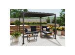 Ambia Garden Pavillon, Metall, quadratisch, 300x227x300 cm, Sonnenschutz & Sichtschutz, Pavillons & Pergolas, Pavillons
