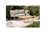 Ambia Garden Gartenset, Grau, Schwarz, Akazie, Holz, Metall, Textil, 2-teilig, Akazie, massiv, 110x161.7x40 cm, FSC 100%, Gartenmöbel, Gartenmöbel-Sets