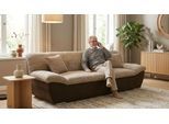 3-Sitzer OTTO HOME "Salltum 232 cm breit, formschön, komfortabel", braun, B:232cm H:76cm T:96cm, 90% Polyester, 10% Acryl, Sofas, 3-Sitzer, mit Ziernähen in Rücken und im Sitz, pflegeleichter Bezug