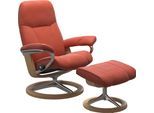 Relaxsessel STRESSLESS "Consul", braun (henna), B:82cm H:102cm T:72cm, Leder BATICK: BATICK ist ein leicht korrigiertes, durchgefärbtes und genarbtes Möbelleder, bei dem die meisten Unebenheiten und Spuren in der Regel entfernt wurden.;Leder PALOMA: PALOMA ist ein durchgefärbtes Semianilin-Möbelleder mit natürlicher Narbung.;ROHLEDER Stoff Q2 FARON: Ein fester zuverlässiger Bouclé mit einem strukt