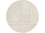 Ayyildiz Flachwebeteppich Art, Creme, Textil, Boho, rund, Oeko-Tex® Standard 100, pflegeleicht, Teppiche & Böden, Teppiche, Runde Teppiche