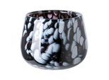 Tischvase FINK "MARLY", schwarz-weiß (schwarz, weiß), B:13,5cm H:11cm T:13,5cm Ø:13,5cm, Vasen, Tischvase