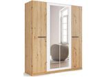 Kleiderschrank OTTO HOME "Mehrzweckschrank Aktenschrank Möbel Mietswohnung Schlafzimmer MODI", weiß (eiche artisan, weiß), B:181cm H:210cm T:54cm, Holzwerkstoff, Schränke, Kleiderschrank, in angesagten Farbkombinationen, optional mit Spiegel MADE IN GERMANY