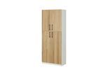 Aktenschrank mit Massivholzfront SOLIDLine ¦ weiß ¦ Maße (cm): B: 80 H: 198,2 T: 40.0