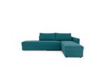 Looks by W.Joop , Petrol , Textil , Uni , Ottomane links, L-Form , 287x229 cm , Made in EU , Liegefunktion, Rücken echt ,