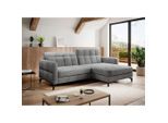 Mid.you , Hellgrau , Textil , L-Form , 225x160 cm , Made in EU ,