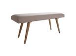 Mid.you , Beige , Holz, Textil , Mangoholz , massiv , 117x51 cm ,