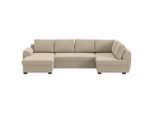 Mid.you , Braun , Textil , seitenverkehrt montierbar, U-Form , 327x154 cm , Bettfunktion erhältlich ,