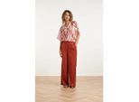 Smashed Lemon Wide leg pantalon met satijn-glans