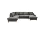 P & B , Grau , Textil , Buche , Uni , Füllung: Schaumstoff,Schaumstoff , U-Form , 301x200 cm , Made in EU , Typenauswahl, Stoffauswahl, Liegefunktion, seitenverkehrt erhältlich, Schlafen auf Sitzhöhe, Rücken echt ,