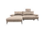 Mid.you , Beige , Textil , Ottomane links, L-Form , 260x192 cm , Made in EU , Liegefunktion ,