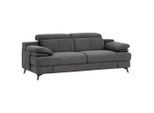 Livetastic , Dunkelgrau , Textil , 205x80x104 cm , Made in EU , Rücken echt, Armteil links, Armteil rechts ,