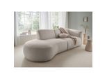 Livetastic , Taupe , Textil , Uni , Ottomane links, organische Form, L-Form , 238x107 cm , Made in EU , Rücken echt, Armteil rechts ,