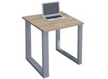 VCM Holz Schreibtisch H. 76 x B. 80 x T. 80 cm Computertisch schlicht Füße aus hochwertigem Metall Arbeitstisch Büromöbel - Lona U