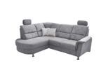 Livetastic , Grau , Textil , Uni , Ottomane links, L-Form , 231x184 cm , Made in EU , Rücken echt, Herz-Waage-Funktion, USB-C-Anschluss ,