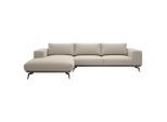 Mid.you , Creme , Holz, Textil , Füllung: Polyester, Silikon , Ottomane links, L-Form , 330x180 cm , Made in EU ,