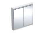 Geberit One Spiegelschrank 505813001 90 x 90 x 15cm, Aluminium eloxiert, mit ComfortLight, 2 Türen